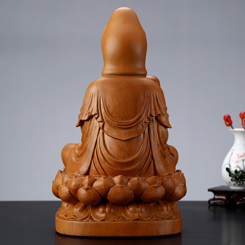观音熙曼蒂木雕送子观音摆件客厅樟木求子佛像实木摆件