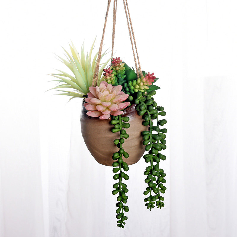多肉陶瓷花盆悬挂式垂吊植物盆田园个性创意复古挂墙装饰吊兰盆