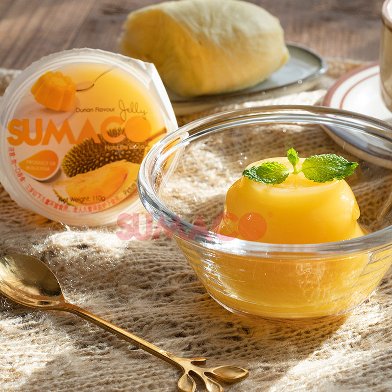 素玛榴莲果冻110g6杯含椰果sumaco进口休闲零食果冻
