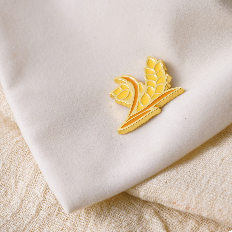 洛迪水稻稻谷植物胸针徽章袁老稻穗纪念品饰品文化创意邮册