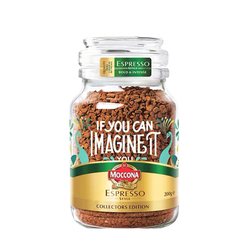 摩可可纳moccona10号意浓缩冻干速溶苦咖啡蔗糖荷兰速溶咖啡