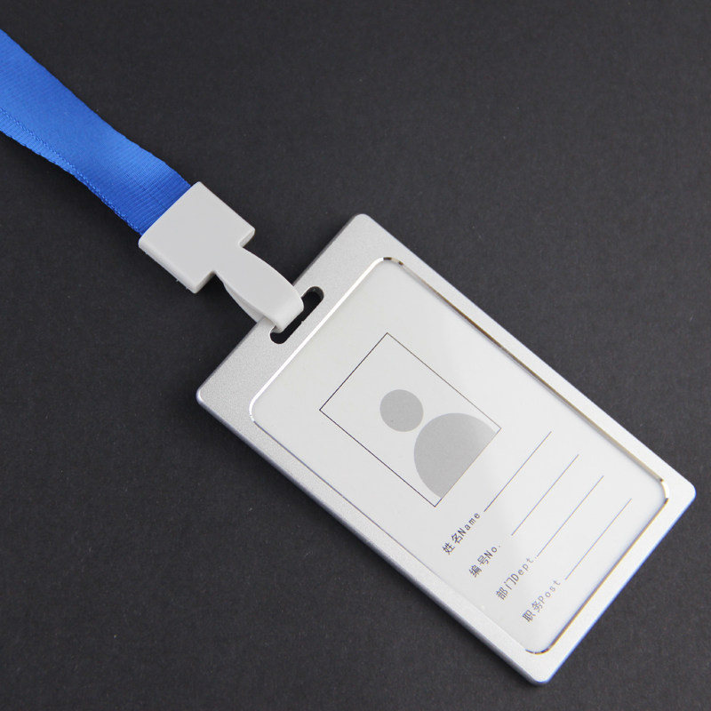5挂绳 金属卡套挂绳胸卡工牌 员工证胸牌证件卡套定制印刷logo