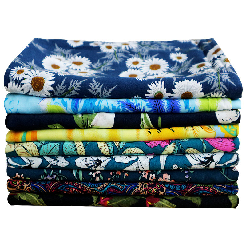 人造棉布料夏季印花绵绸宝宝夏季服装睡衣连衣裙碎花棉绸布料