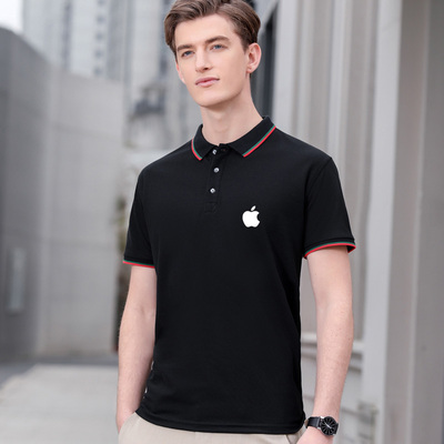apple苹果标志polo衫男女短袖专卖店工作服营销活动定制纪念衣服