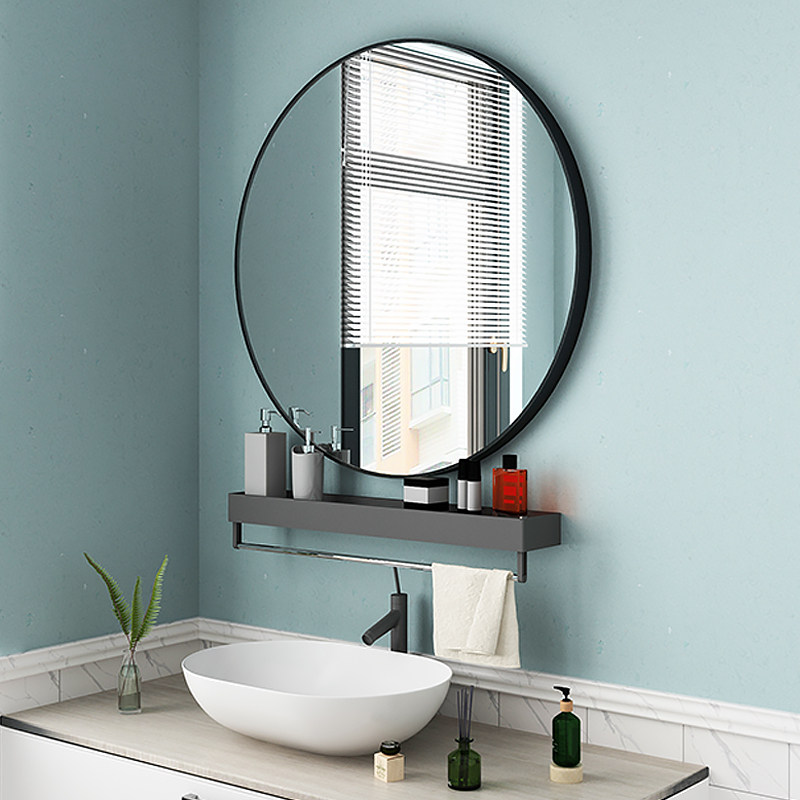 浴室镜子壁挂免打孔卫生间洗澡间台盆洗手池挂墙式洗脸