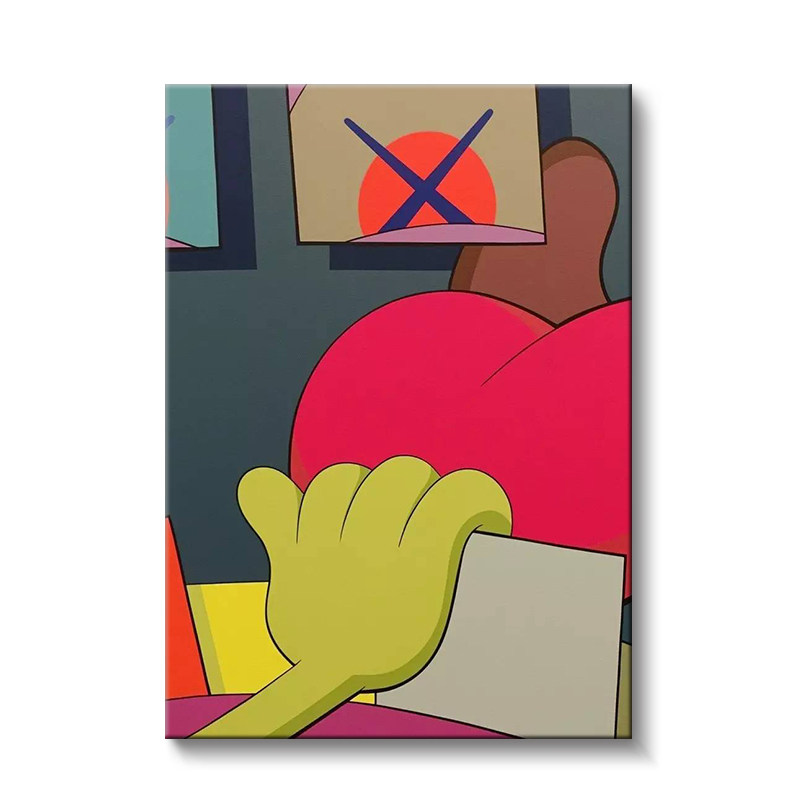 kaws数字油画diy客厅沙发挂画卡通动漫手绘定制diy