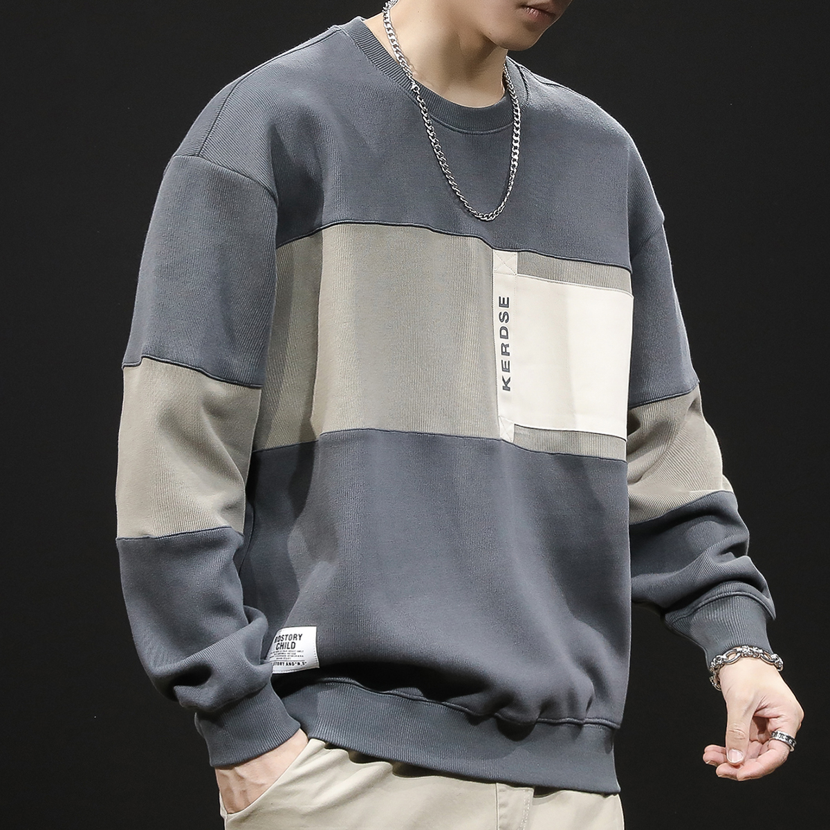 色加绒卫衣男秋冬潮牌男款大码2022新款男士卫衣