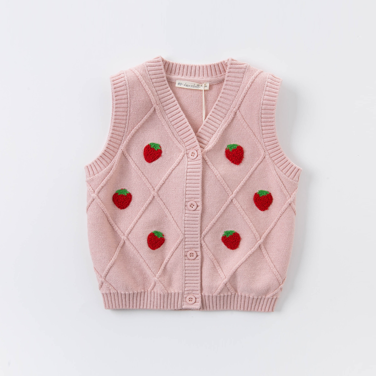戴维贝拉女童背心春装新款童装宝宝洋气针织马甲马甲