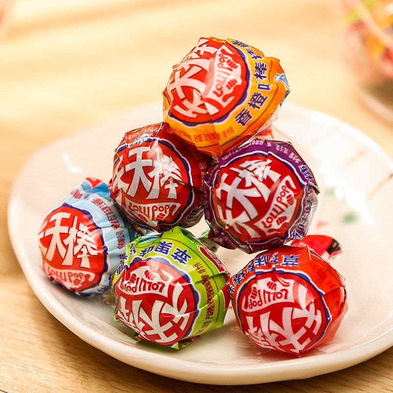 雅客天天棒棒棒糖混合味儿时怀旧喜糖散装发批水果糖糖果年货零食