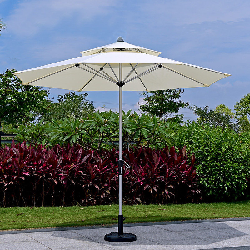 户外中柱伞室外遮阳伞花园庭院休闲侧立单边咖啡厅桌椅搭配伞