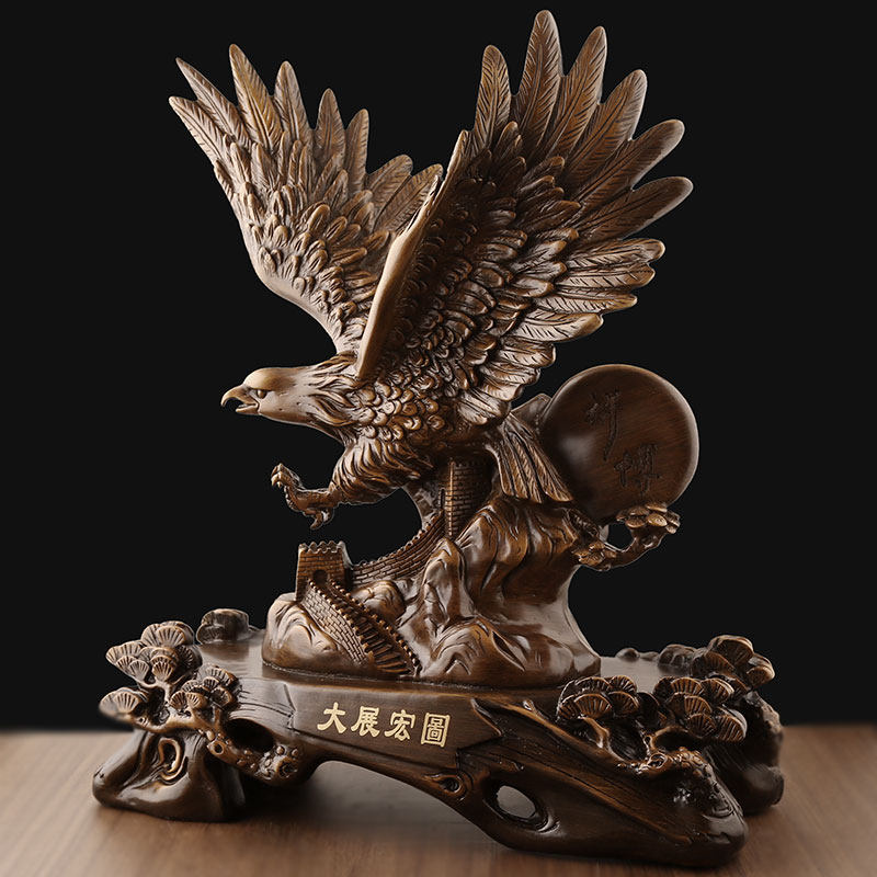 老鹰摆件大展宏图办公室大鹏展翅酒柜装饰品客厅乔迁摆件