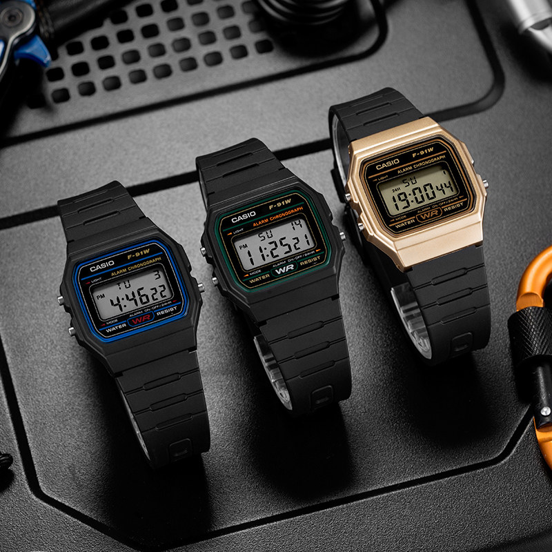 casio卡西欧手表男女小方块电子表电池可用10年f91wa158wa159wa
