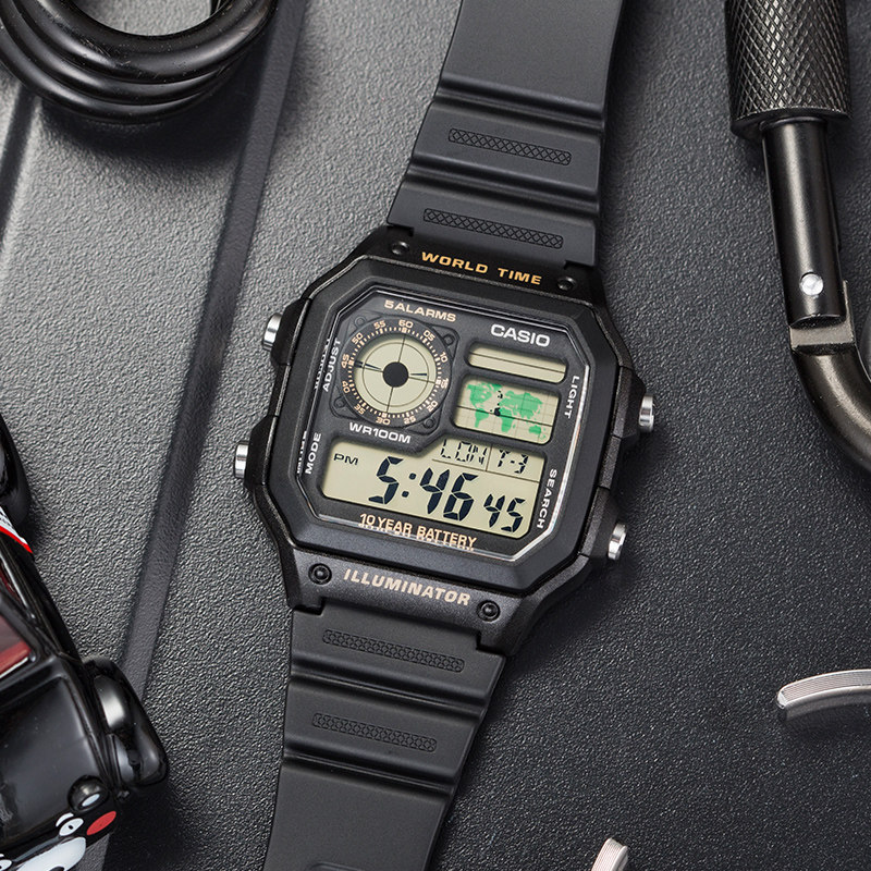 casio卡西欧手表男网红方学生电子防水运动小方日韩腕表