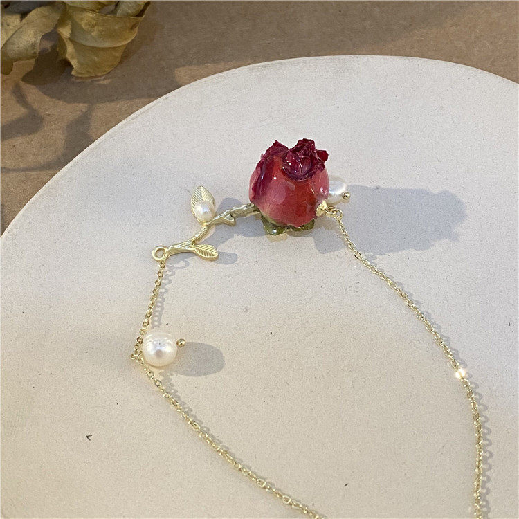 设计鲜花永生花项链2021年新款ins超仙气质锁骨项链