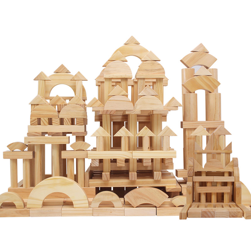 积木实心大型大木木块实木原色幼儿园建构益智建构