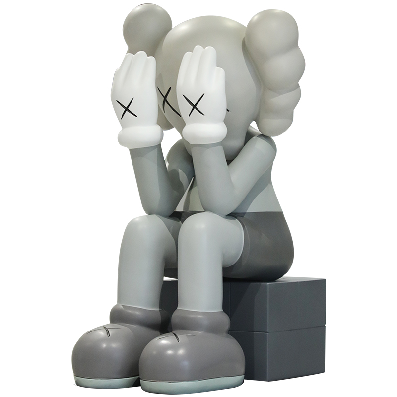 潮牌卡通kaws落地暴力熊艺术品摆件大型网红玻璃钢摆件