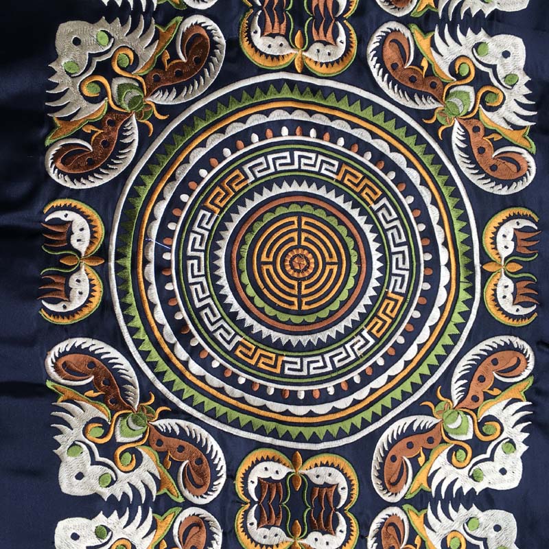 神话蝴蝶铜鼓花刺刺绣中国国风花边机绣绣片苗族织锦