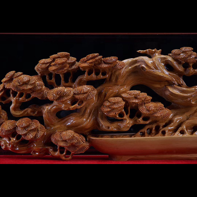 太行崖柏松树盆景摆件 崖柏老料木雕雕刻工艺品 红木实木家居摆件