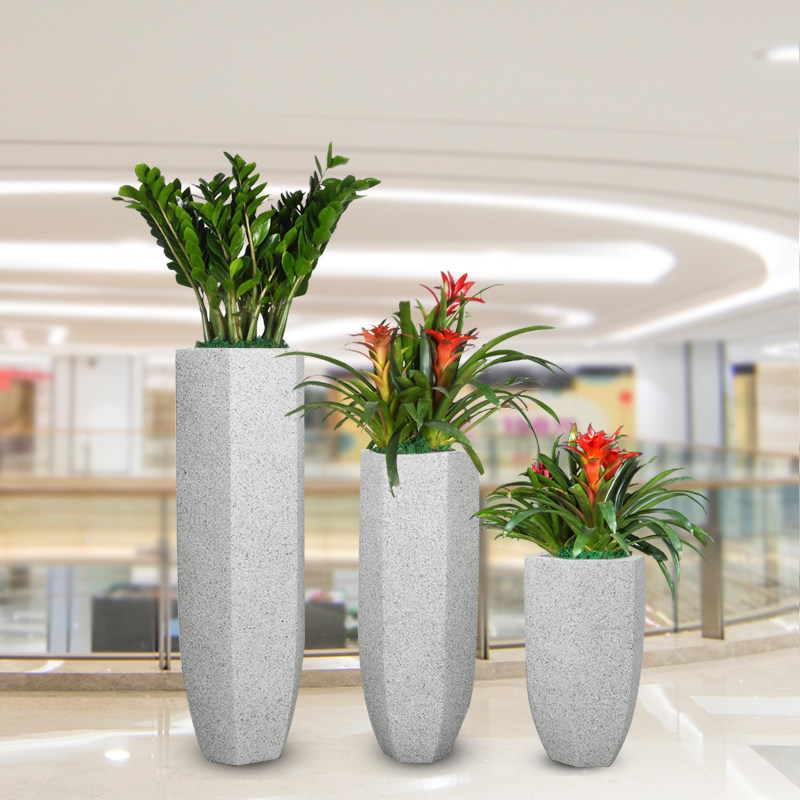 现货装饰商场酒店创意花盆玻璃钢定制北欧陈定制花瓶