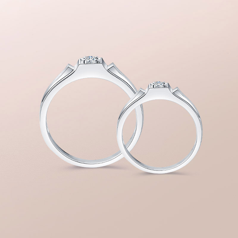 dr together系列信念结婚对戒情侣男女钻石戒指钻戒婚戒白18k金  价格