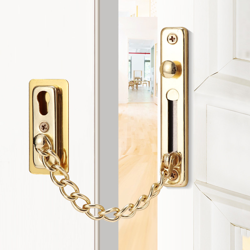 防盗链门门内反锁锁扣家用安全神器免打孔门安全链