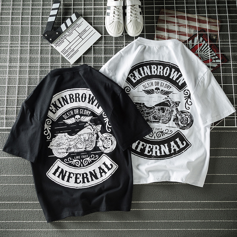 2022新款夏季男士短袖t恤衣服ins潮牌宽松丅体恤韩版潮流学生打底