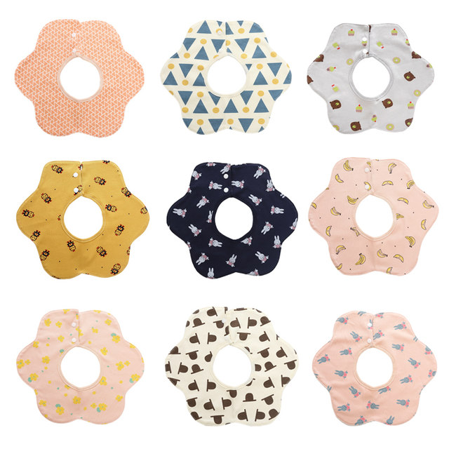 Saliva towel baby cotton 360 degree rotatable baby waterproof eating bib newborn bib summer thin section Saliva towel baby cotton 360 degree rotatable baby waterproof eating bib newborn bib summer thin section