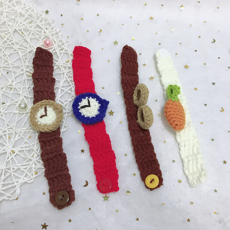 针织小熊手环毛线编织diy手工手工制制作礼物毛线