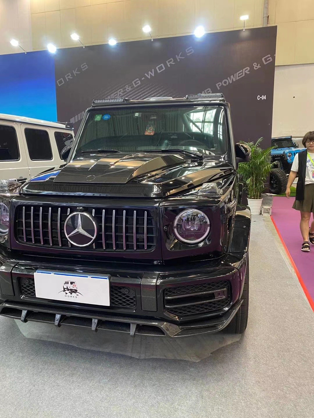 适用于奔驰g500g550改装碳纤维宽体体大包围套件汽车包围