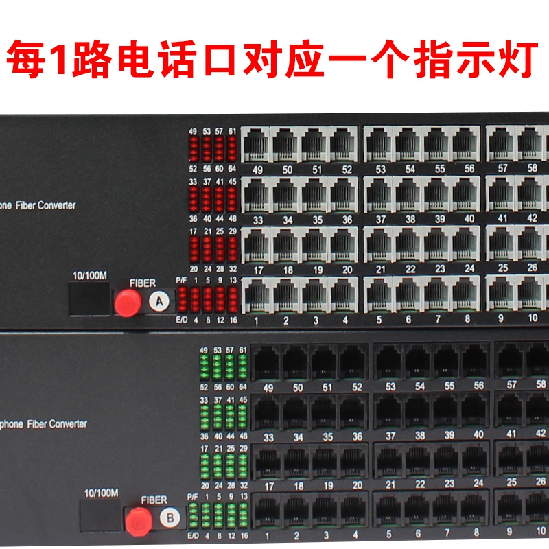 欧柏24路电话光端机PCM语音转光纤带1路网络2路网络单模多模二十四路语音1对 - 图2