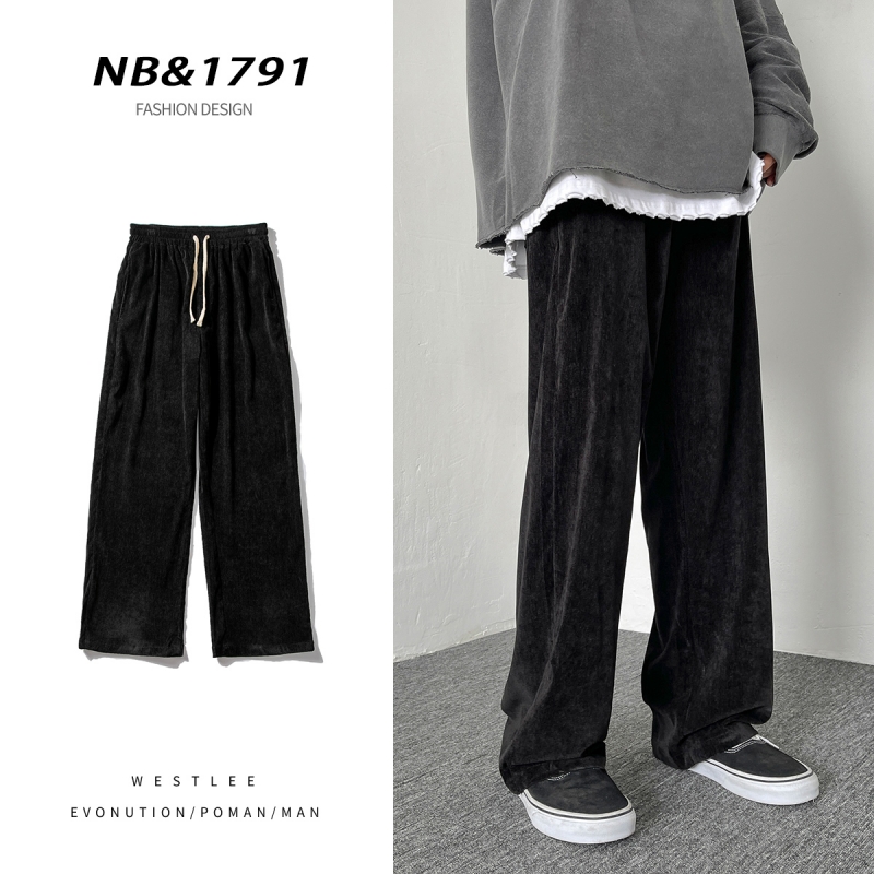 pureピュア美式oldschool裤ins高街vibe风直筒阔腿休闲垂感裤男士