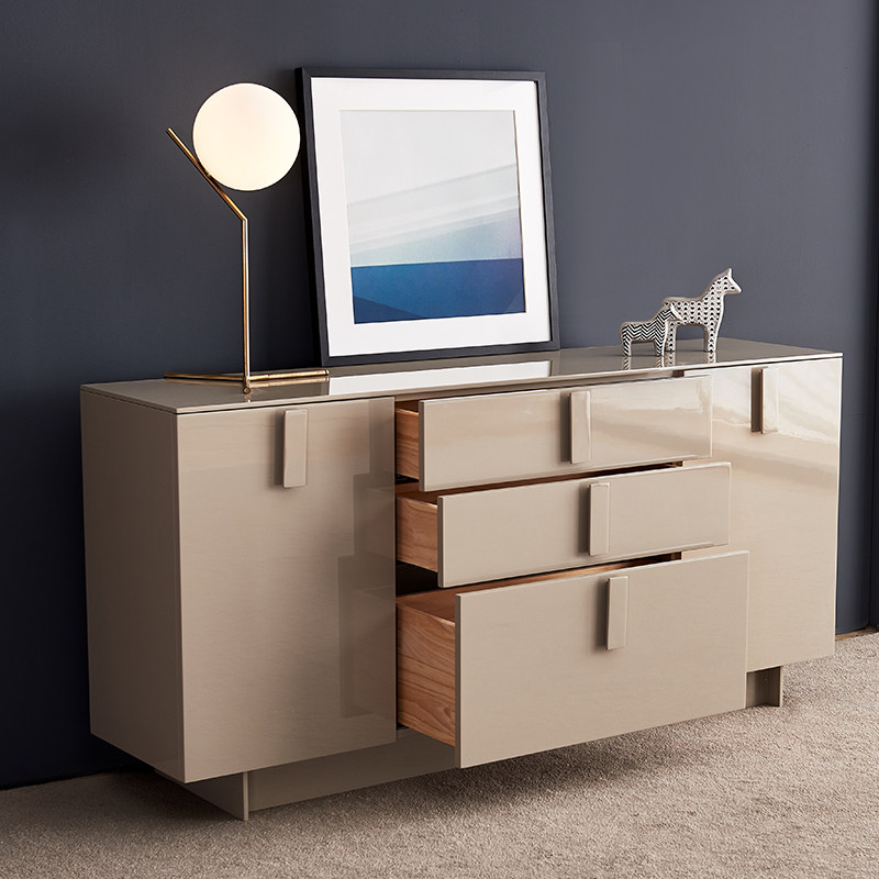 意式极简餐边柜现代简约北欧轻奢客厅储物玄关柜装饰酒柜餐厅柜子