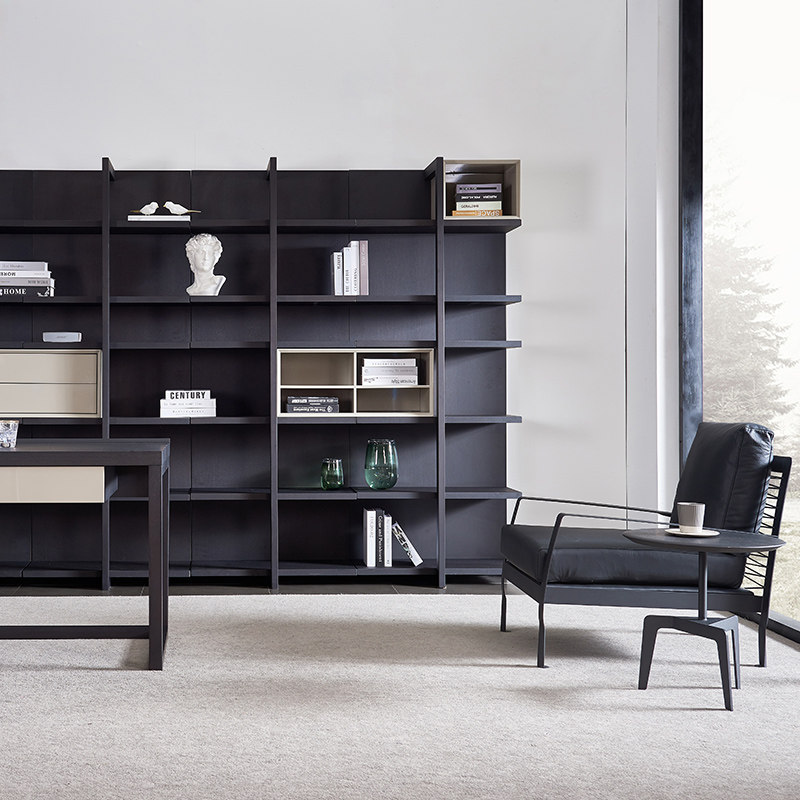 现代慕谷意大利简约书房书柜北欧书架储物置物架书架