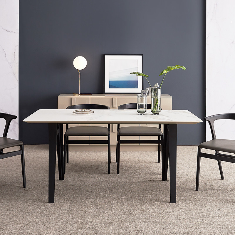 意大利进口岩板餐桌长方形家用小户户型现代简约北欧餐桌