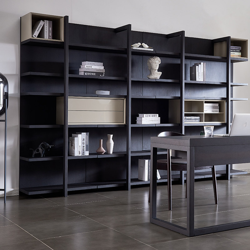 现代慕谷意大利简约书房书柜北欧书架储物置物架书架