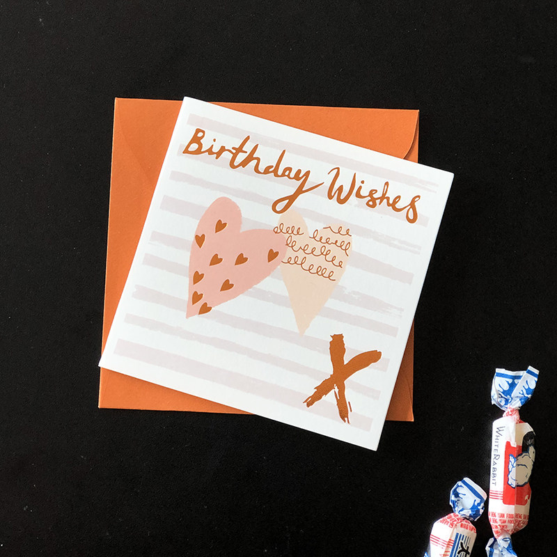韩国小卡烫金快乐生日英文信封卡带创意贺卡带贺卡