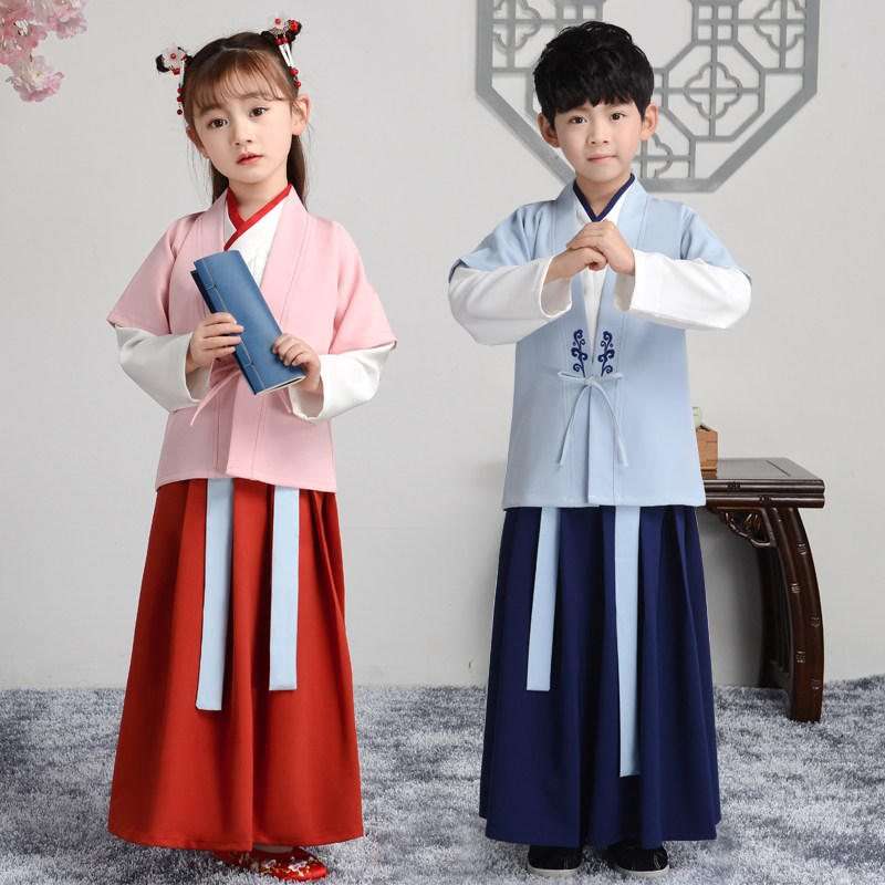 明制汉服女童秋冬冬装中国国风国学儿童古装儿童演出服