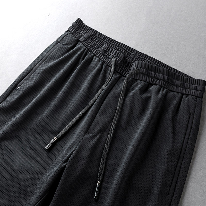 冰丝男士休闲裤网眼裤子男春季 帅气 潮流夏季薄款男裤2020年春季