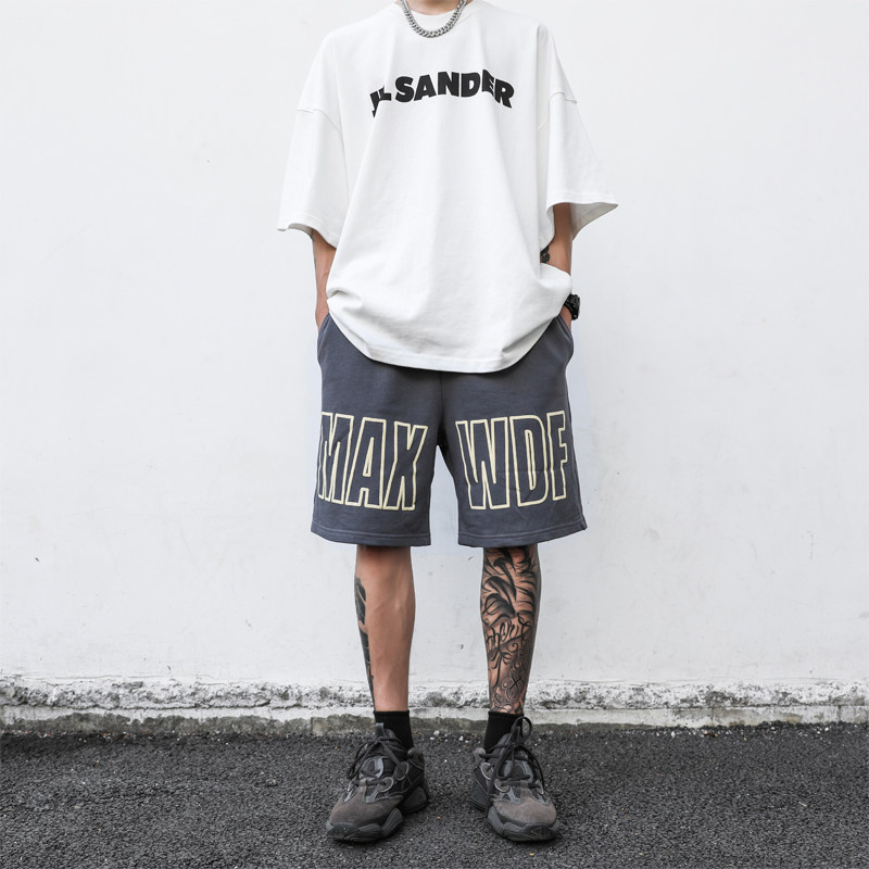 国潮bf五分百搭休闲直筒宽松嘻哈短裤裤男休闲裤