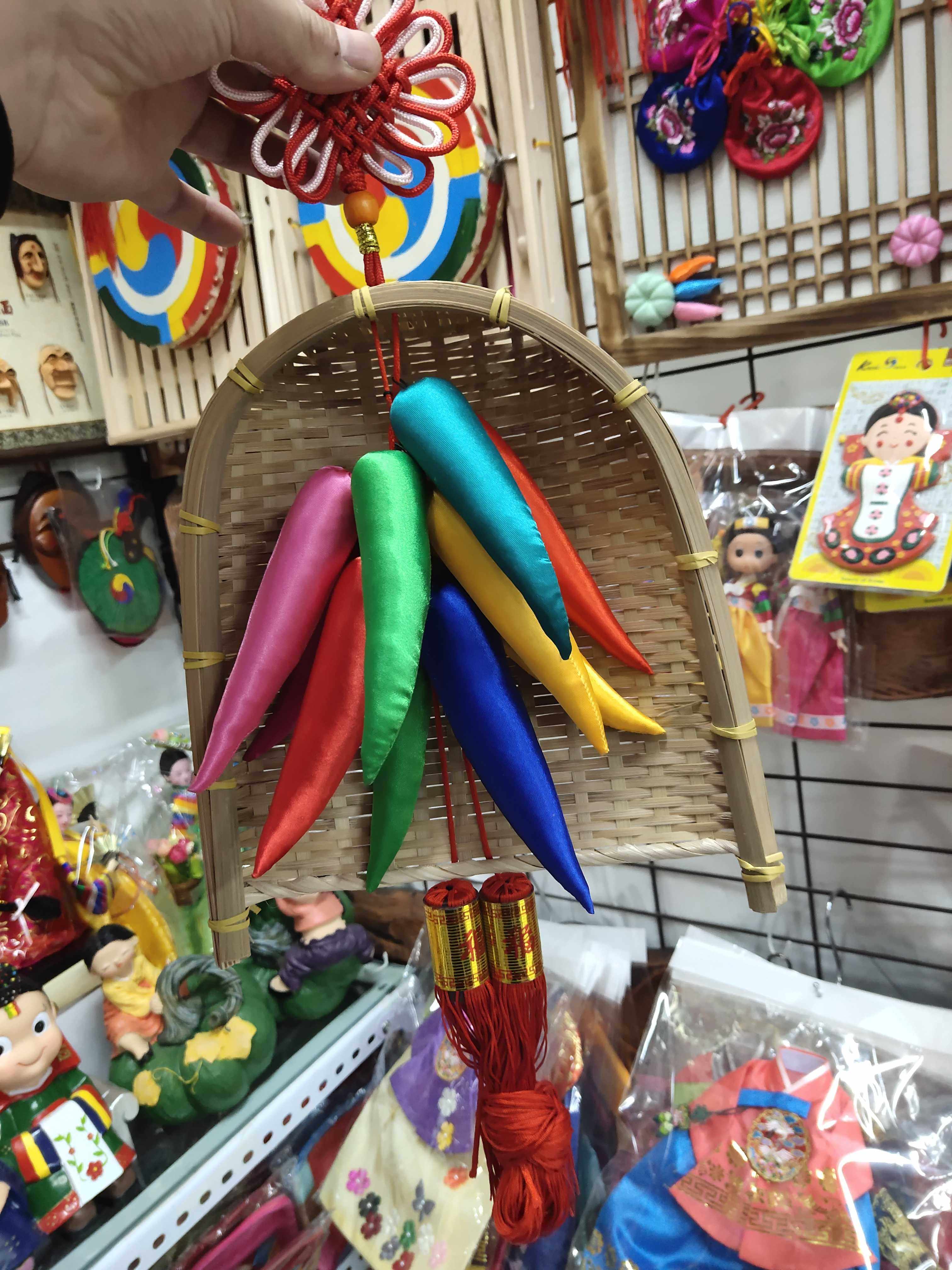 挂件朝鲜族辣椒簸揿中国结挂饰韩式餐厅装饰壁饰