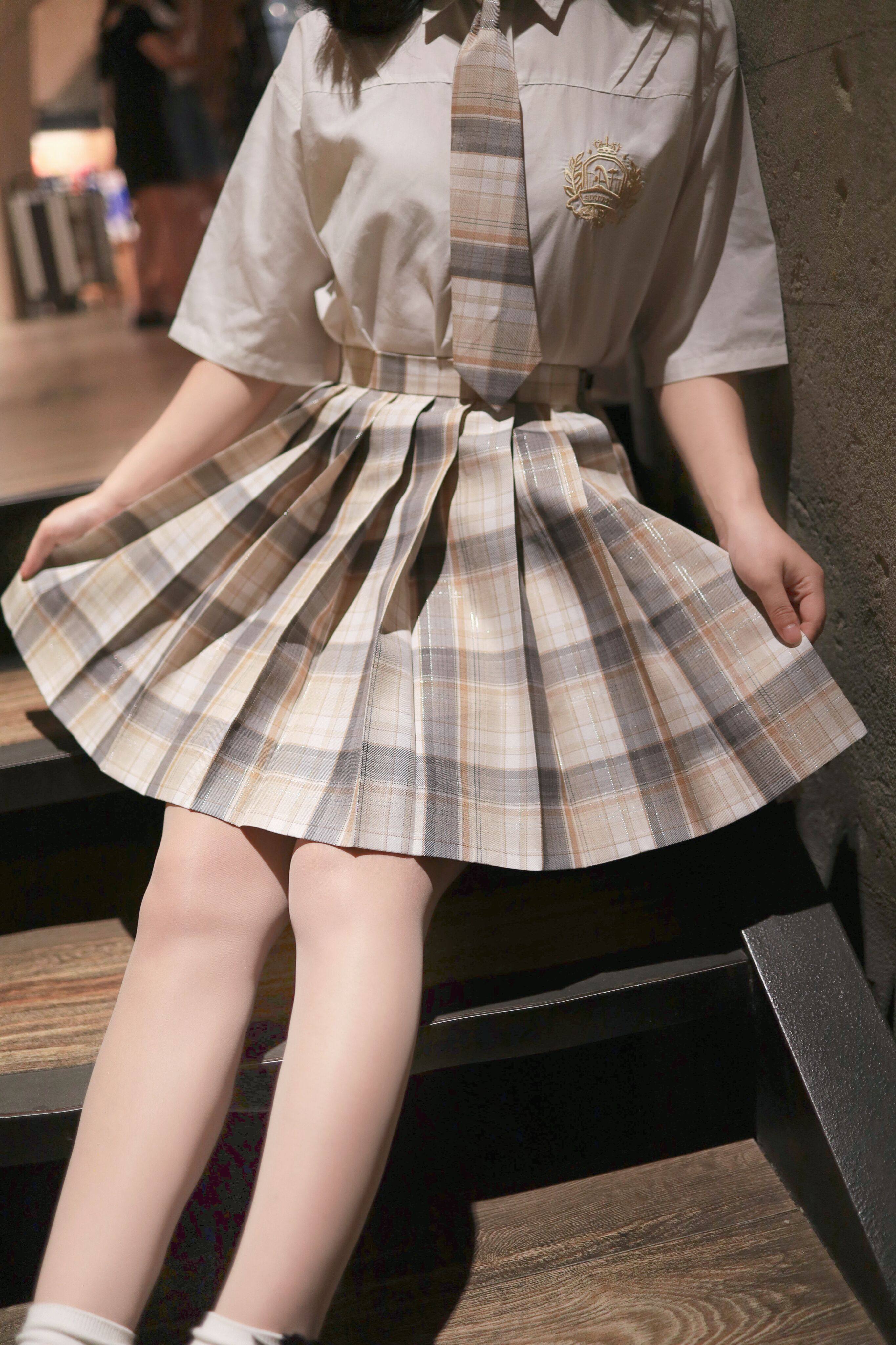 桂花银线新品jk格裙原创半身现货制服半身裙