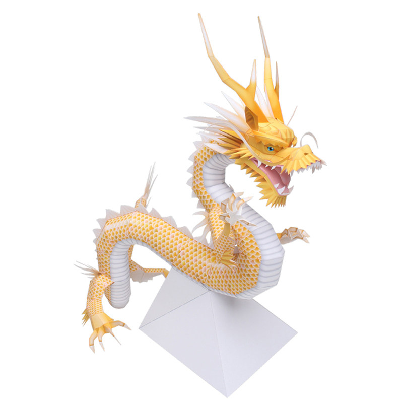 远远纸模中国神龙凤凰模型手工diy制作神兽动漫游戏纸模