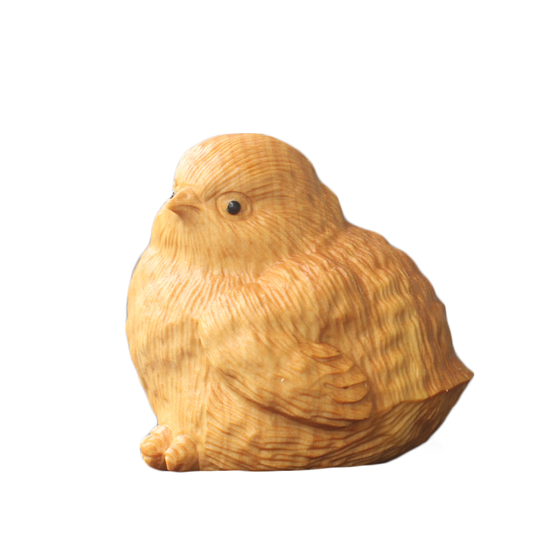黄杨木雕木雕工工艺品小鸡小鸭动物茶宠十二生肖手把木雕