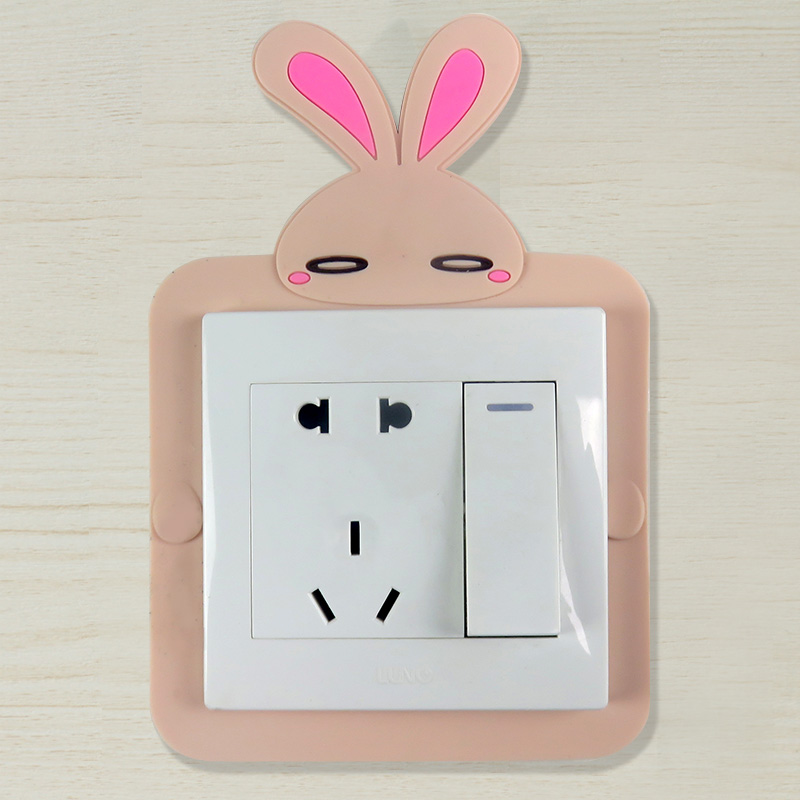 4个可爱卡通创意夜光开关贴墙保护套现代简约客厅开关贴