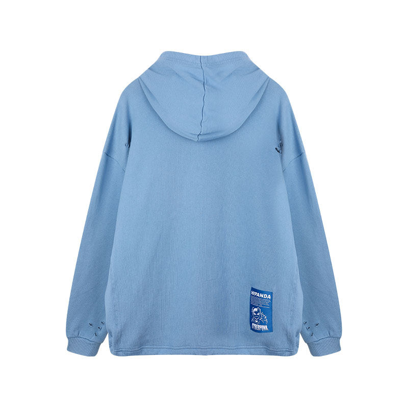 hipanda银泰专柜男熊侧面机械未来熊猫连帽卫衣