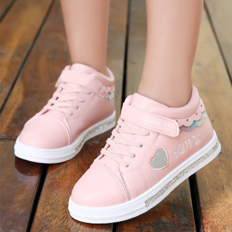 童鞋7岁棉鞋女孩白鞋女童运动鞋童装小学生鞋子运动鞋