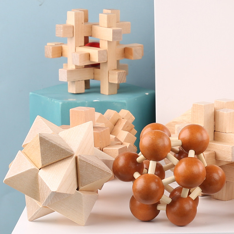 孔明锁儿童益智玩具学生智力力解解扣九连环高难度全套解锁