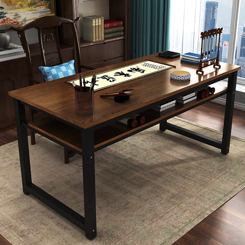 书法桌子家用书画毛笔专用写字练字双层培训电脑桌
