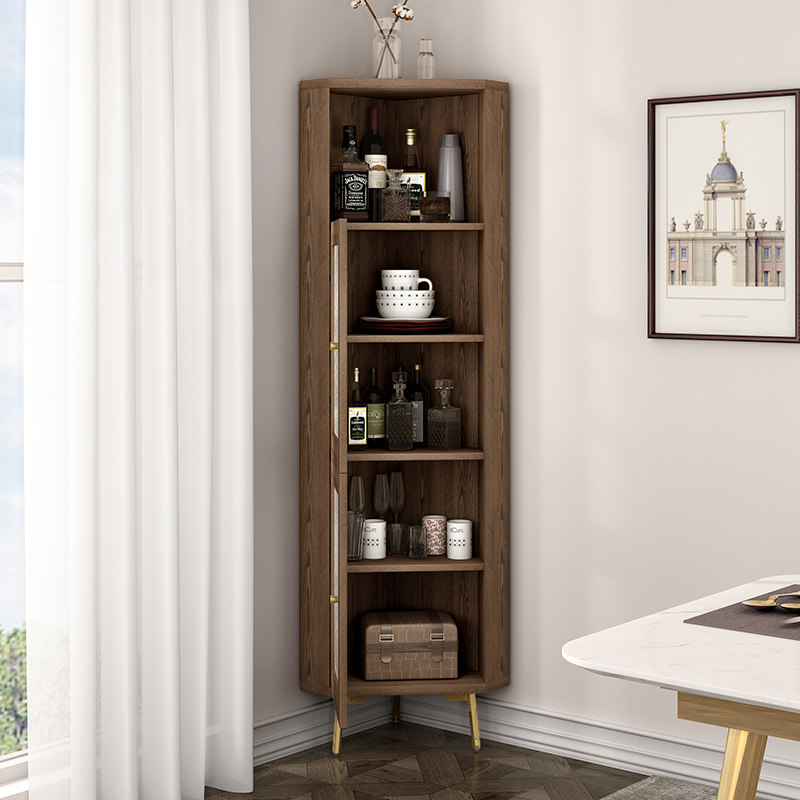 开尚美式简约角柜餐厅储物柜玻璃防尘三角书房角柜