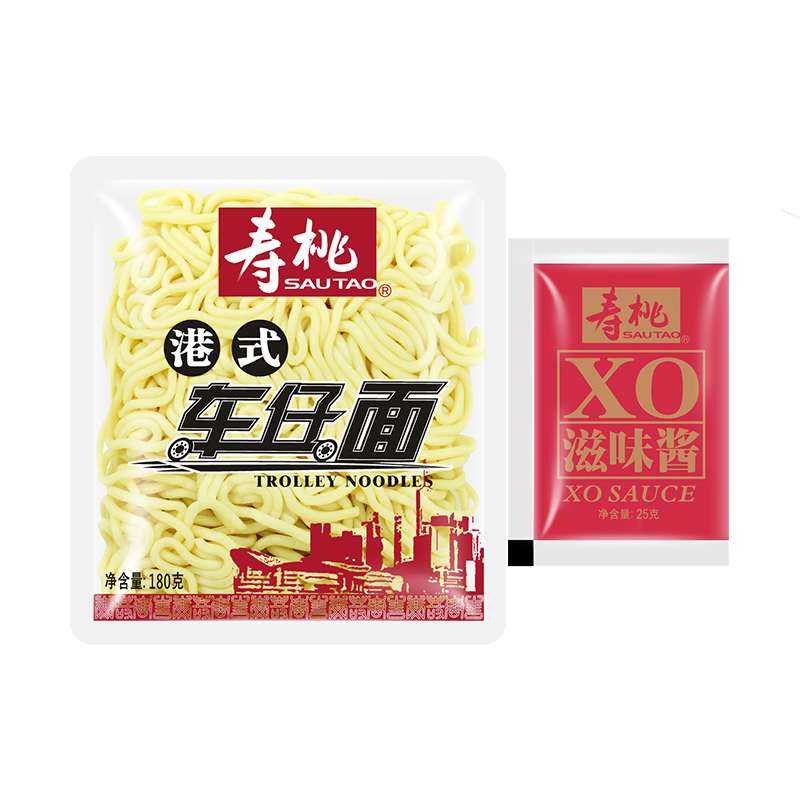 寿桃牌港式车仔面速食方便面拌面捞面30包配xo酱